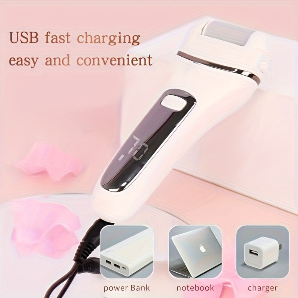 Electric Pedicure Foot File 10-in-1 Kit – Rechargeable with Digital Display, 3 Roller Heads, Dead Skin & Hard Skin Remover for Men & Women