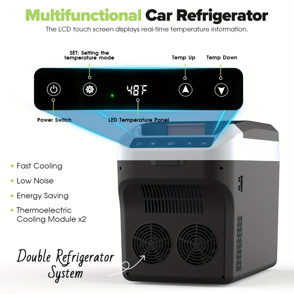 Portable Car Refrigerator Cooler & Warmer, 12V/24V DC & 120V AC Thermoelectric Fridge with Dual-Core Cooling – 23 or 31 Quart Electric Cooler for Camping, RV, Road Trip and Fishing