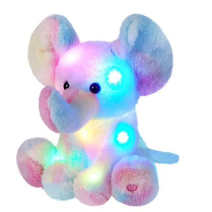 Musical Light Up Rainbow Elephant Plush 12 Inch LED Glowing Lullaby Stuffed Animal Night Light Sensory Toy Baby Shower Birthday Gift for Babies Toddlers Kids