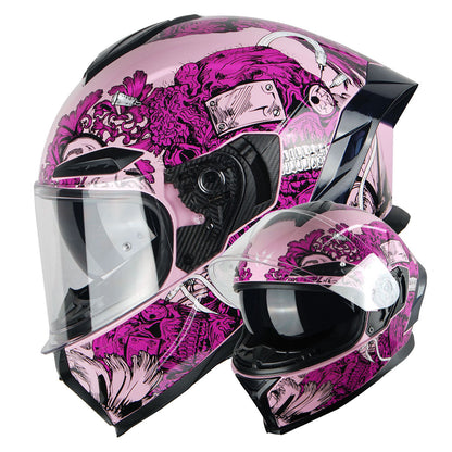 Motorcycle Full Face Helmet DOT Adults Street Bike Dual Visor Sun Inner Shield Anti Fog Pinlock Shield HJAH15