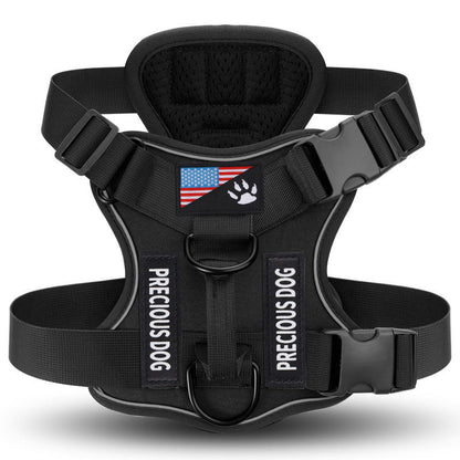 Reflective No-Pull Dog Harness with Patches – Adjustable Soft Mesh Vest Harness for Small, Medium & Large Dogs | S, M, L, XL