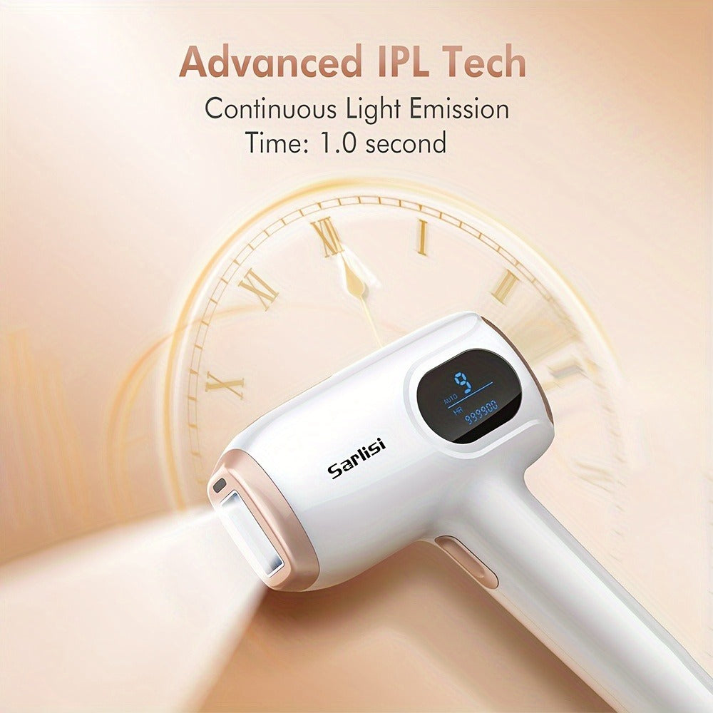 IPL Hair Removal Device 9-Mode Auto Flash for Women & Men – Painless Permanent At-Home Laser Hair Remover for Face Legs Underarms Bikini Line Arms Back Chest Full Body