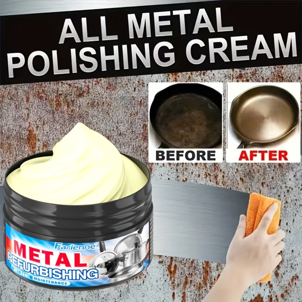 Heavy Duty Oven and Cookware Cleaning Paste with Frosted Sponge 1.01oz - Quickly Removes Stubborn Scorch Marks Grease & Oil from Pots Pans Stoves Ovens & Metal Surfaces, Metal Polishing Paste Kitchen Cleaner