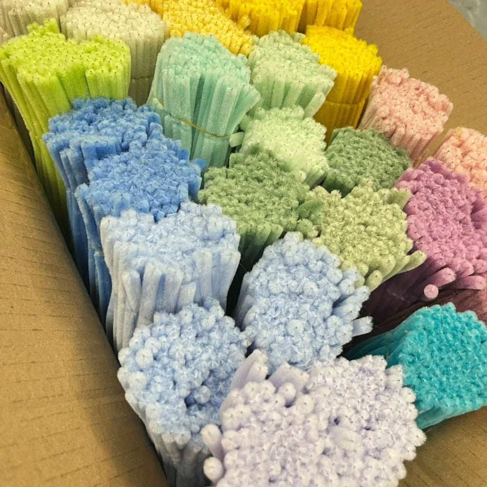 Pipe Cleaners 1020pcs Chenille Stems 20 Colors – Upgraded Thick Fuzzy Sticks with Patterned Rods for Kids Adults Teachers, DIY Arts & Crafts Supplies Bulk Set Birthday Christmas Gift