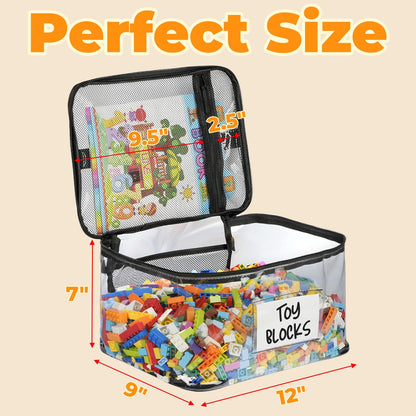 Household Storage Bags - 6-Pack Zippered Clear TPU