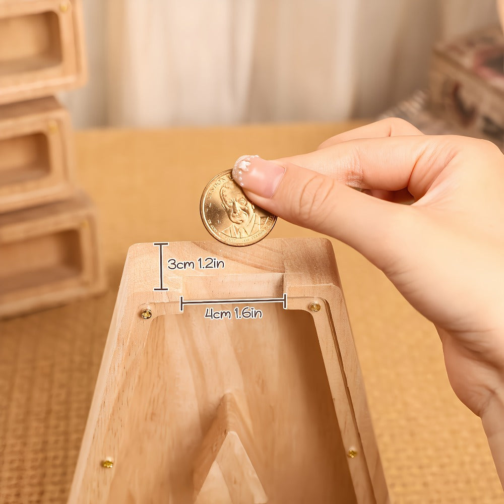 Wooden Alphabet Letter Piggy Bank – Personalized Coin Bank for Kids Boys & Girls | Cute Money Saving Box Birthday Gift for Children Toddlers