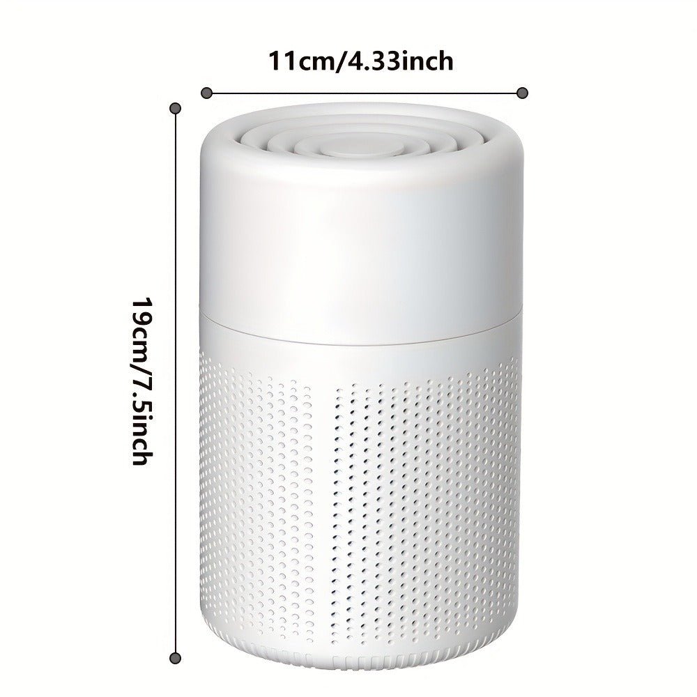 USB Negative Ion Air Purifier with Blue Light & Aromatherapy Box – Removes Dust, Smoke, Formaldehyde, VOCs & PM2.5, Type-C Powered Desktop Air Cleaner for Bedroom, Office & Bathroom, 50 m³/h Airflow