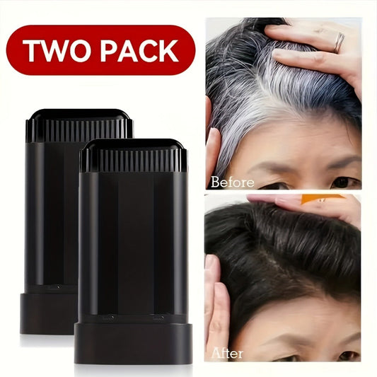 Portable Gray Root Cover Stick 2pcs — Disposable Hair Root Touch-Up with Plant-Based Squalane | Instant Long-Lasting Gray Coverage | No Water Needed | 3 Shades | All Hair Types