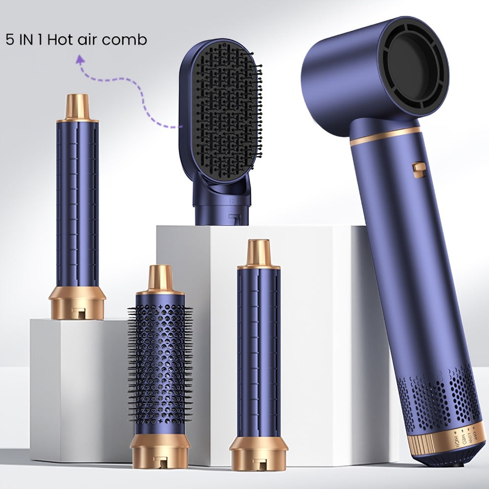 5-in-1 Hair Dryer Brush Set – Blow Dryer Brush with Curl, Straighten, Volumize & Smooth, Hot Air Styler for All Hair Types, Professional Styling Wand