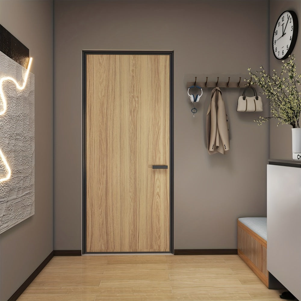 Wood Grain Door Sticker Self-Adhesive Removable Peel & Stick Door Wrap Film Waterproof Vinyl Decal for Interior Door Renovation Home Decor Room Makeover Easy Install