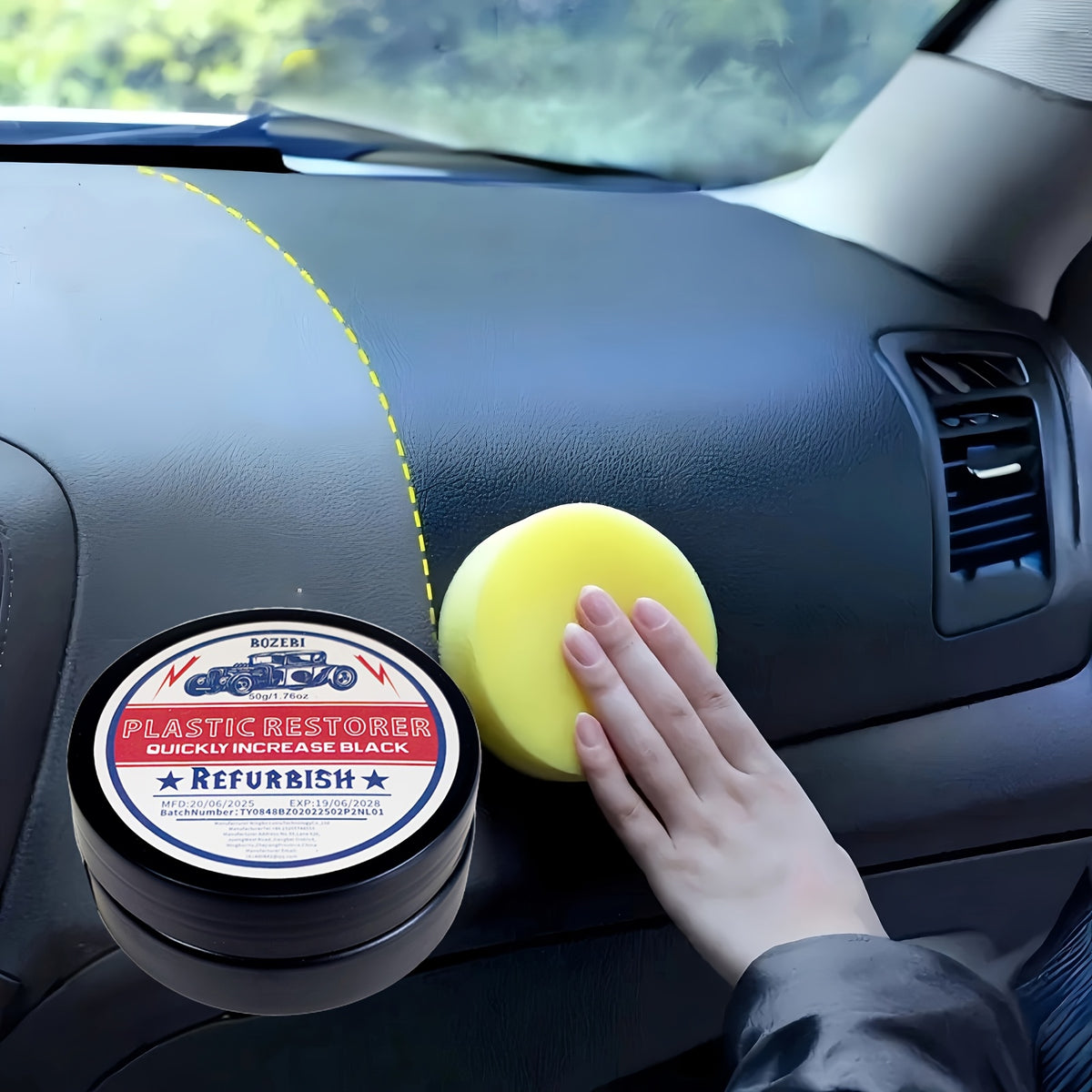 Heavy-Duty All-Purpose Plastic & Rubber Restorer -car Accessories, Anti-Aging Protection, Restores To Like-New Condition - For Cars, Tires - Interior/Exterior Use, Tire Shine, Durable Formula, Auto Detailers, Interior Renovation, Car Care Product