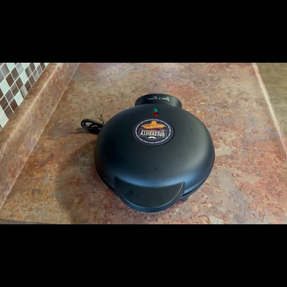 Electric Quesadilla Maker 9.5 Inch – Grilled Cheese Machine, Extra Stuffing Capacity, Easy 6-Wedge Slice, Non-Slip Feet | Also Available as 12 Inch Pizza Maker