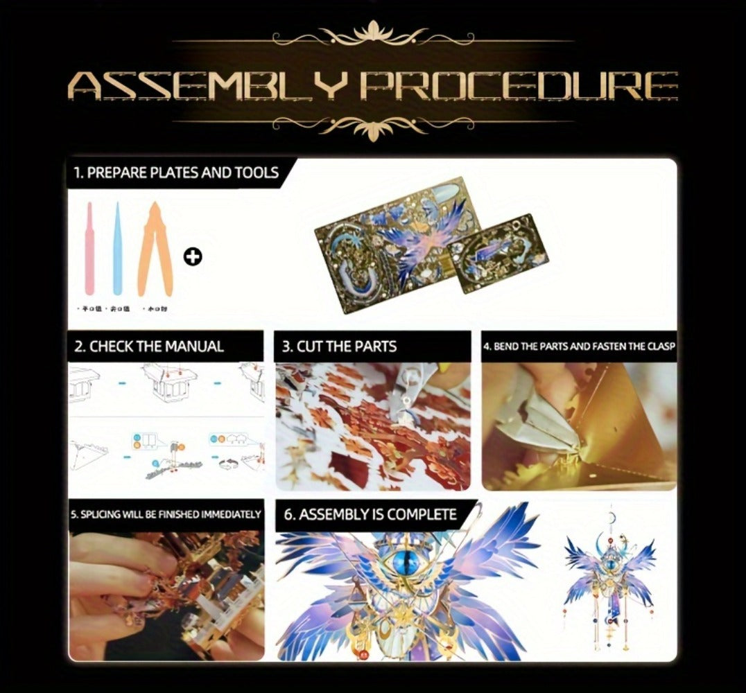 3D Metal Puzzle Model Kit – God's Eye & Angel's Eye MU Assembly, Laser-Cut DIY Craft, Artistic Home & Office Decor, Unique Birthday Gift for Adults, Teens, Girlfriend Boyfriend