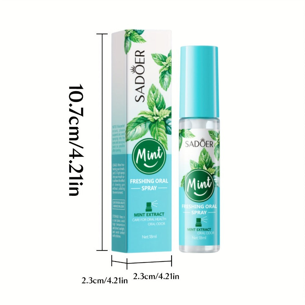 Mint Breath Spray with Tea Tree Essence Portable Oral Freshener — Fast-Acting Compact Pocket-Size Mouth Spray for On-the-Go Fresh Breath, Available in 2-Pack & 4-Pack Gift Set