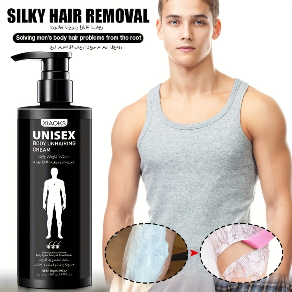 Hair Removal Cream Sensitive Skin 5 Minute Gentle Depilatory Gel 150g - Body Chest Back Private Parts Hair Removal for Men and Women Painless Smooth Unisex Safe Formula