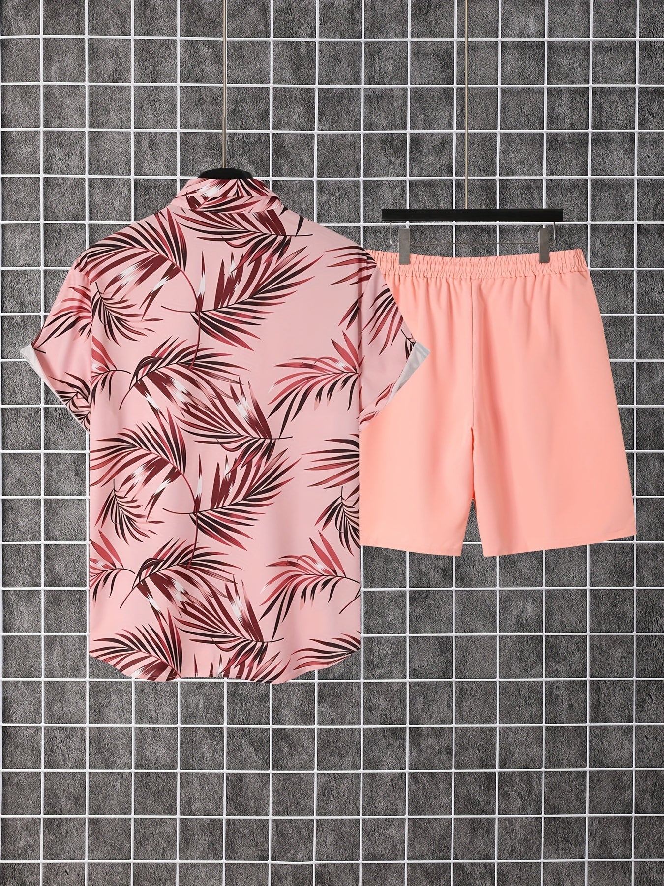 Men's Shirt and Shorts Set - Resort Print Summer Classic Edition