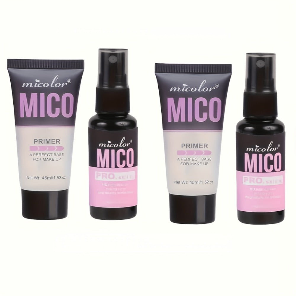 Pore Minimizing Makeup Primer Set 4pcs — HD Long-Lasting Finish Face Base, Complexion Enhancing Lightweight Formula Under 1fl oz, Travel-Friendly TSA-Approved, Flawless All-Day Wear All Skin Types Women