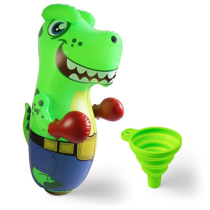 Inflatable Dinosaur Punching Bag for Kids 47 Inch – T-Rex Blow Up Bouncing Back Bopper, Water Base Bop Bag for Indoor Outdoor Active Play | Best Birthday Christmas Gift for Boys