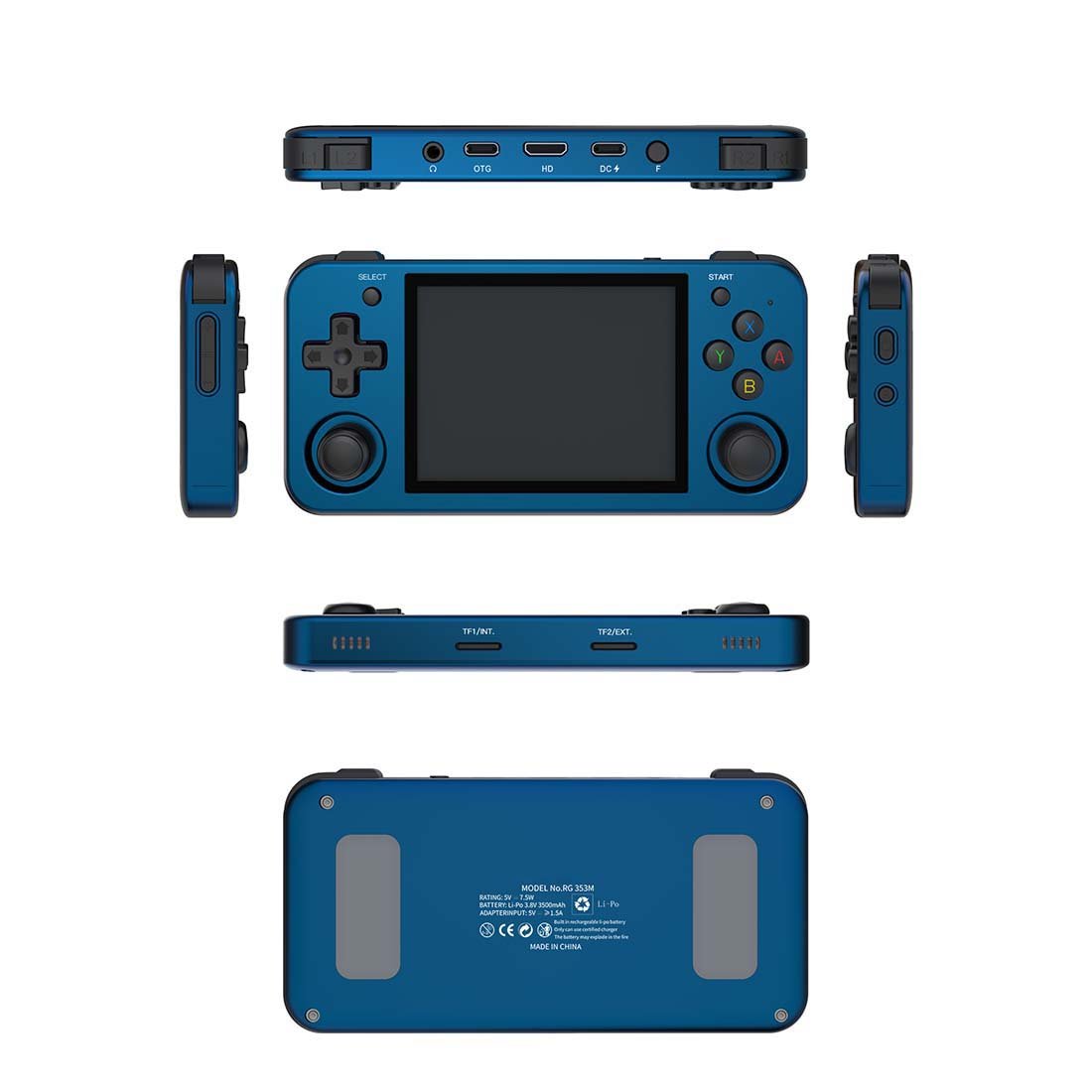 Anbernic RG353M Retro Handheld Game Console - CNC Aluminum Alloy Dual OS Android Linux 3.5" IPS Touchscreen HDMI Hall Joystick 3500mAh Gaming Handheld