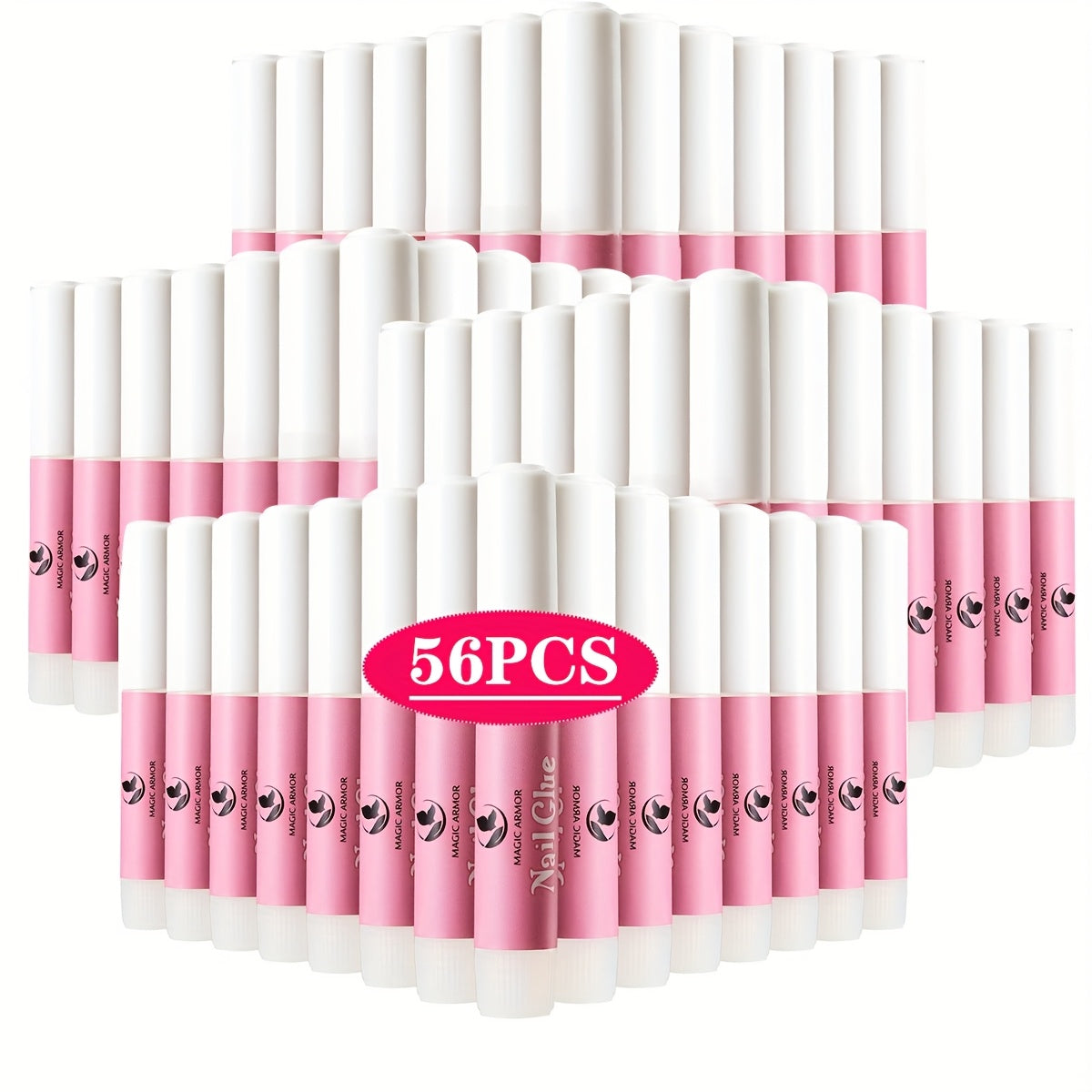 Nail Bonding Gel 56pcs Bulk Pack Strong Instant Adhesive for Press On Nails Acrylic Tips — Fast Dry Long-Lasting Clear Liquid Nail Glue for DIY Manicure Pedicure Nail Sticker Home & Salon Women