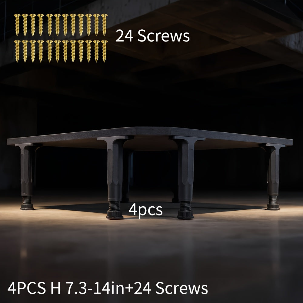 Bed Frame Accessories shown in the 4PCS H 7.3-14in+24 Screws option