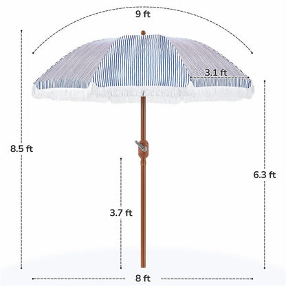 7.5-Foot Patio Umbrella, Backyard Sun Shade for Outdoor Shade and Protection detail image - detail view 12