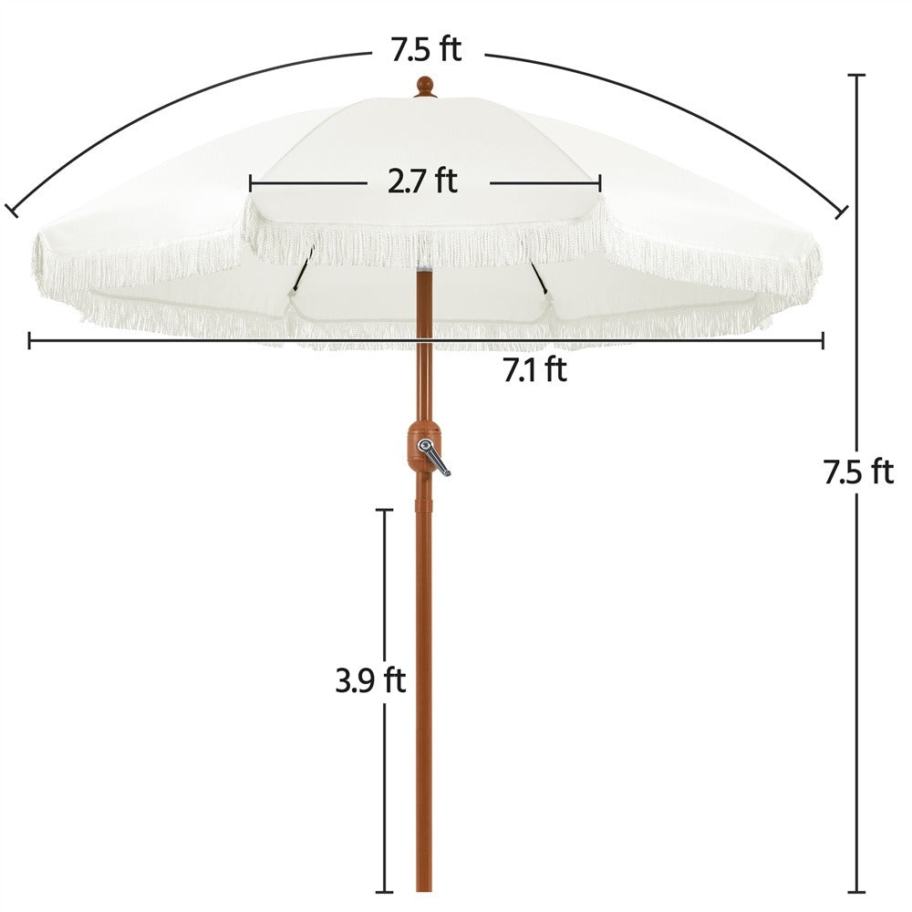 7.5-Foot Patio Umbrella, Backyard Sun Shade for Outdoor Shade and Protection detail image - detail view 3