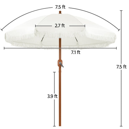 7.5-Foot Patio Umbrella, Backyard Sun Shade for Outdoor Shade and Protection detail image - detail view 3