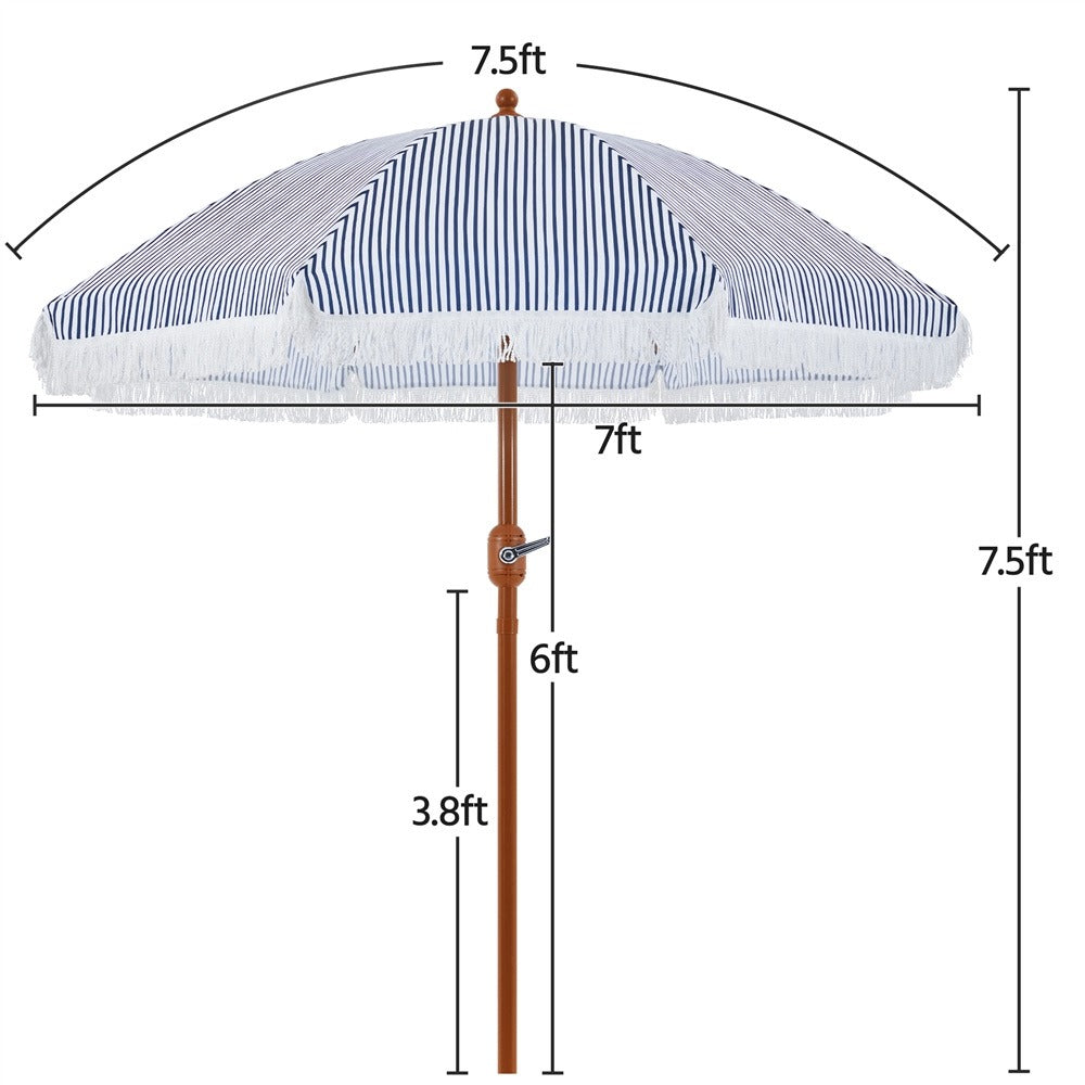 7.5-Foot Patio Umbrella, Backyard Sun Shade for Outdoor Shade and Protection detail image - detail view 6
