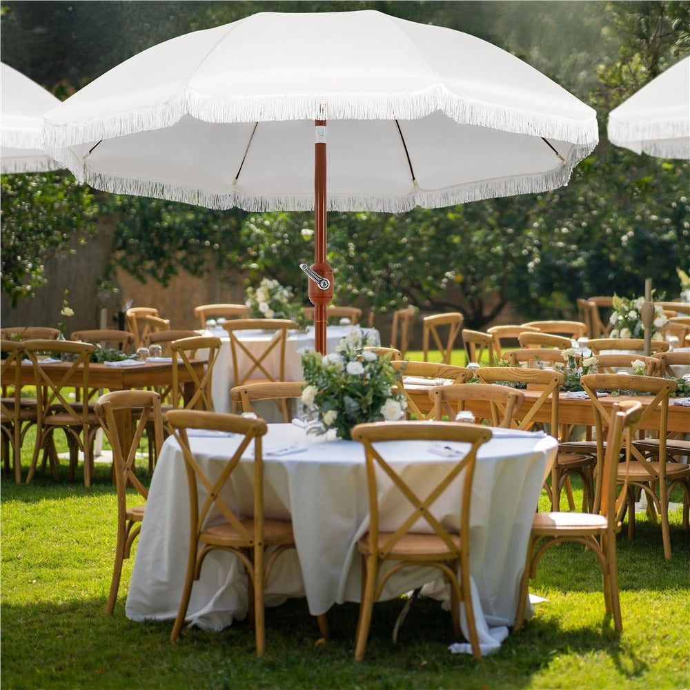 7.5-Foot Patio Umbrella, Backyard Sun Shade for Outdoor Shade and Protection detail image - detail view 8