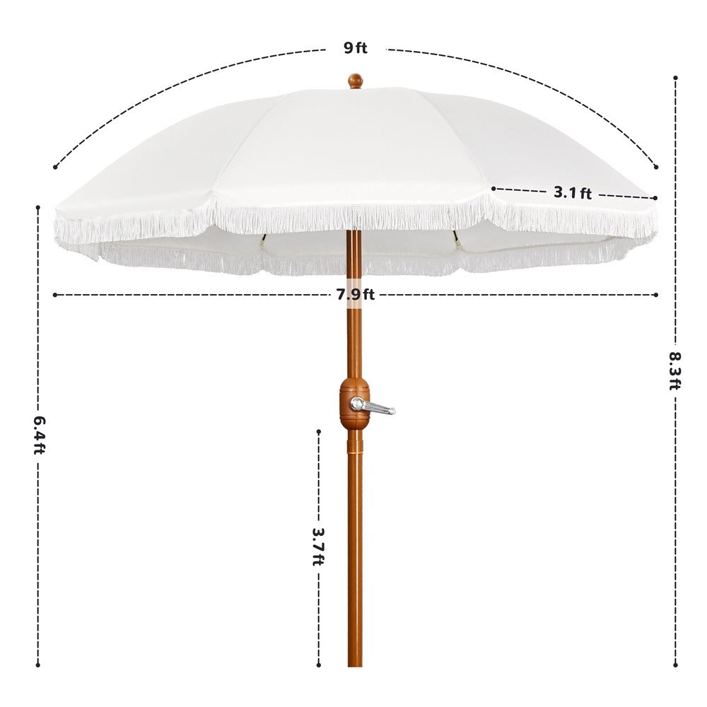 7.5-Foot Patio Umbrella, Backyard Sun Shade for Outdoor Shade and Protection detail image - detail view 9