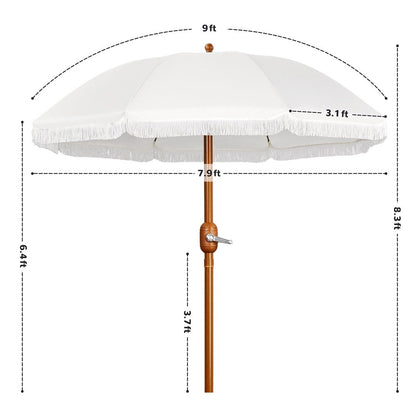 7.5-Foot Patio Umbrella, Backyard Sun Shade for Outdoor Shade and Protection detail image - detail view 9
