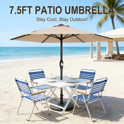 7.5-Foot Patio Umbrella with Easy Crank for Outdoor Shade and Protection detail image - detail view 10