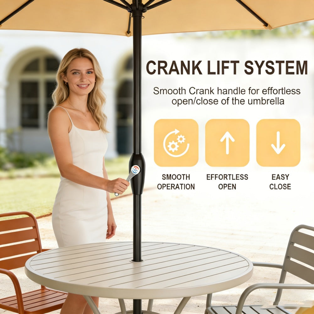 7.5-Foot Patio Umbrella with Easy Crank for Outdoor Shade and Protection detail image - detail view 12