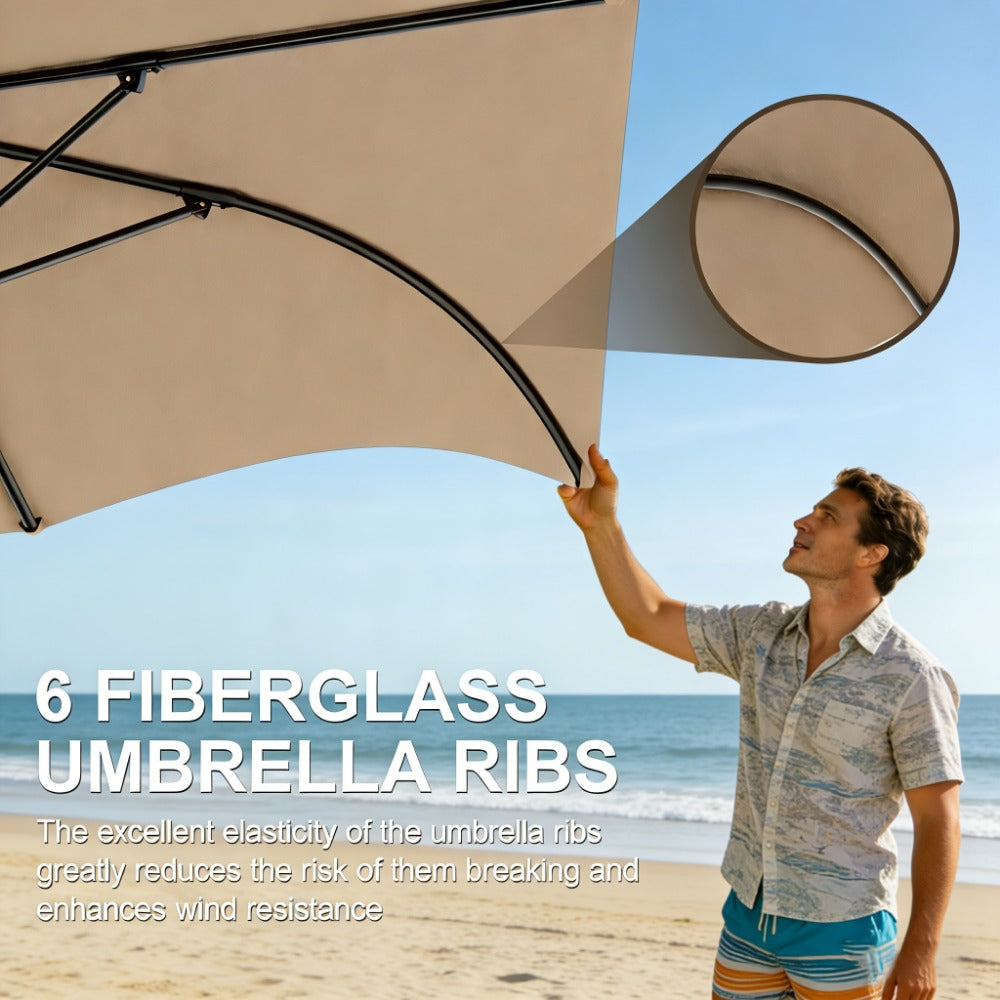 7.5-Foot Patio Umbrella with Easy Crank for Outdoor Shade and Protection detail image