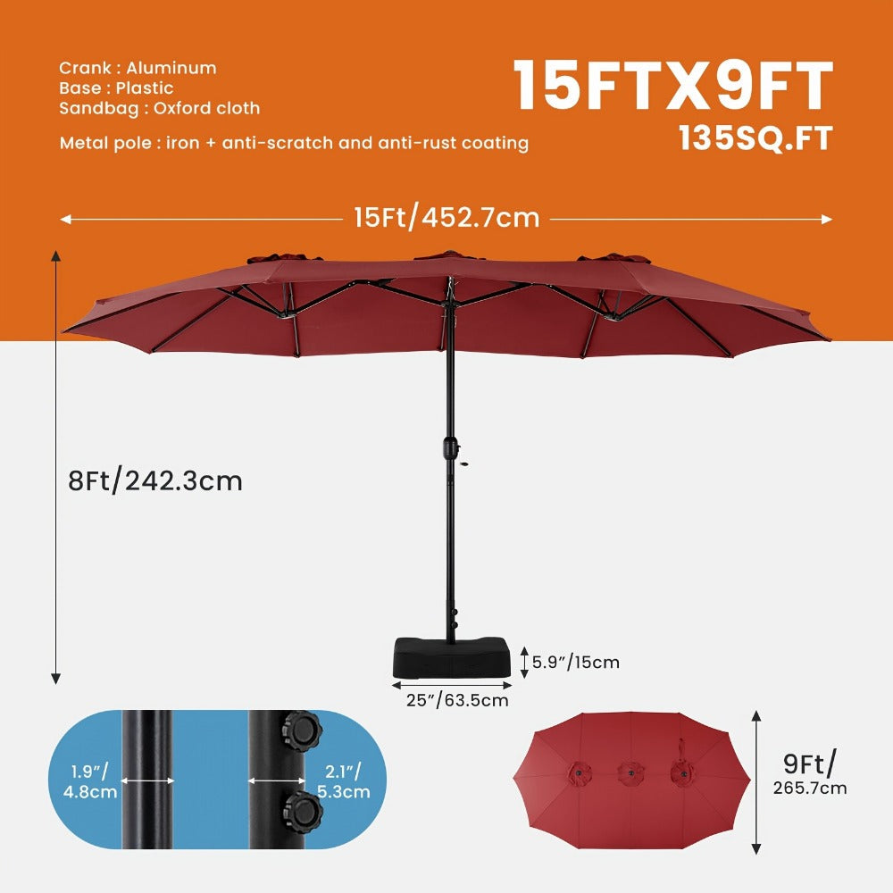7.5-Foot Patio Umbrella with Tilt Adjustment and UV Protection detail image - detail view 6