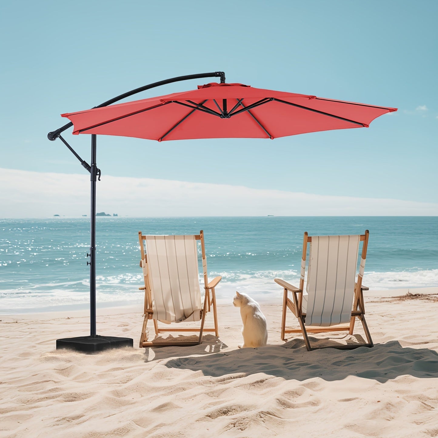 Patio Umbrella shown in the Red (10FT) option