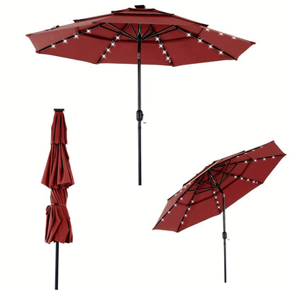 Patio Umbrella shown in the Upgraded LED Red (10FT) option