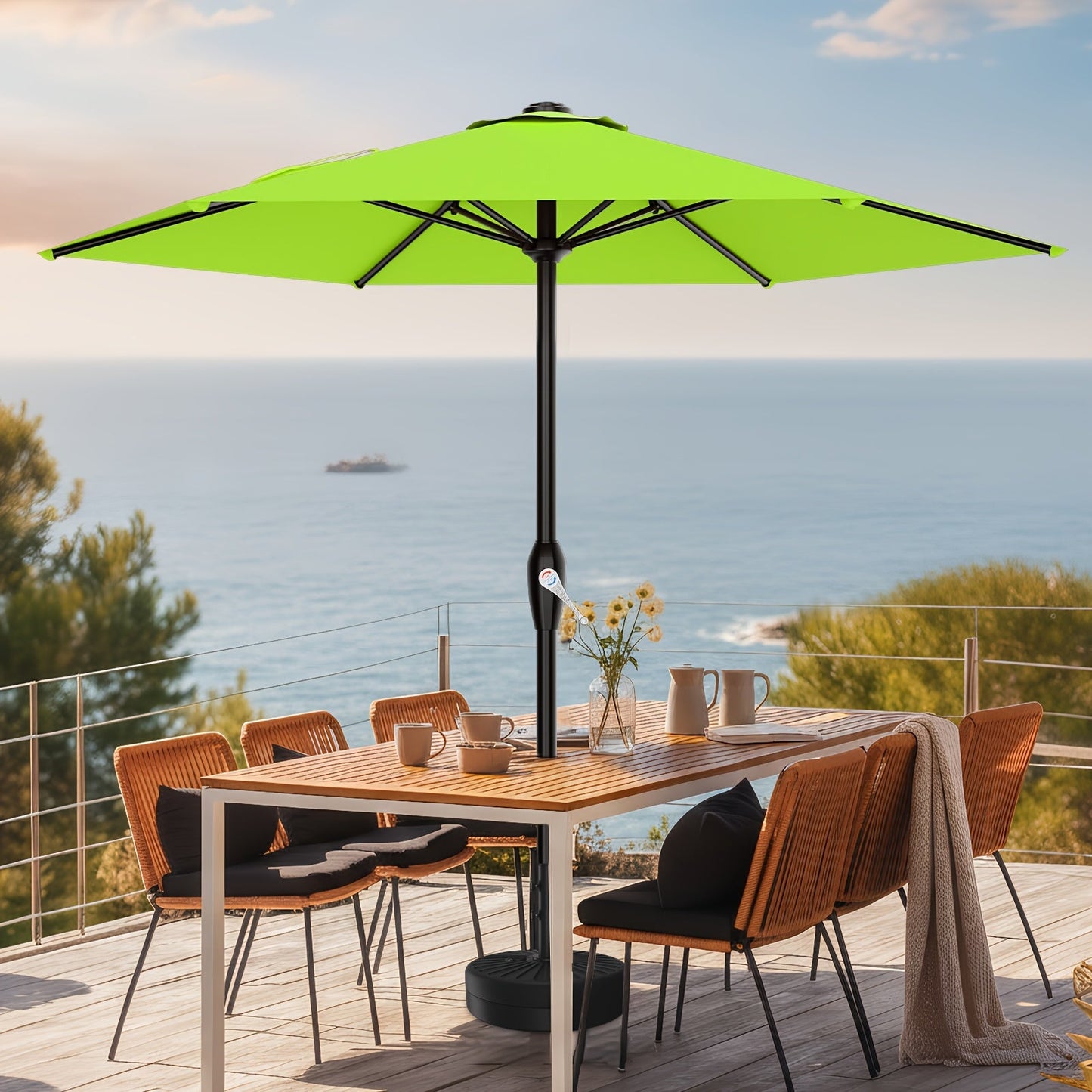 Patio Umbrella shown in the Apple Green option