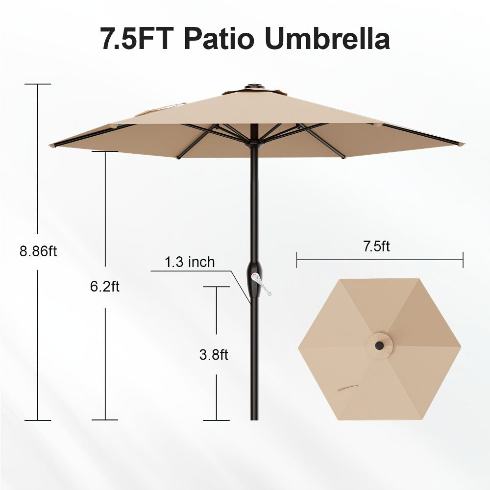 7.5-Foot Patio Umbrella with UV Protection for Outdoor Shade and Protection detail image - detail view 3