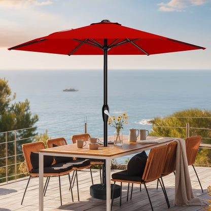 Patio Umbrella shown in the Red option