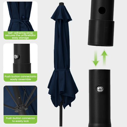 7.5-Foot Round Patio Umbrella with UV Protection for Outdoor Shade and Protection detail image - detail view 10