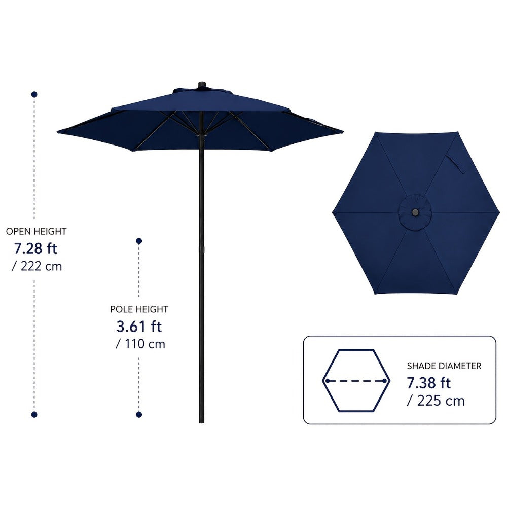 7.5-Foot Round Patio Umbrella with UV Protection for Outdoor Shade and Protection detail image - detail view 4
