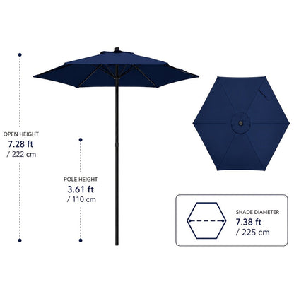 7.5-Foot Round Patio Umbrella with UV Protection for Outdoor Shade and Protection detail image - detail view 4