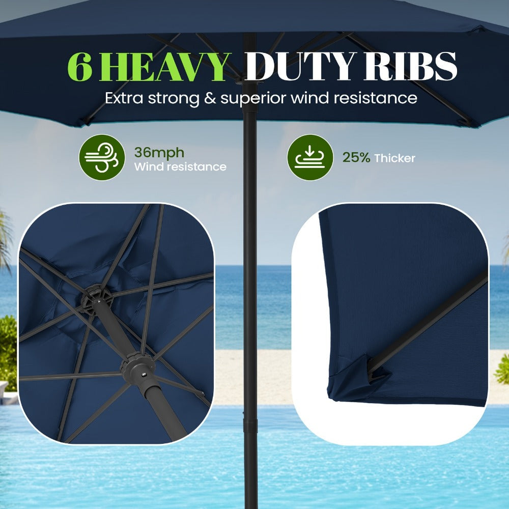 7.5-Foot Round Patio Umbrella with UV Protection for Outdoor Shade and Protection detail image - detail view 8