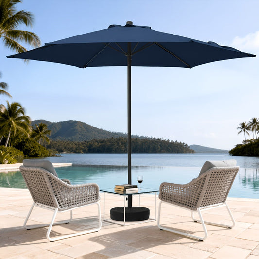 Patio Umbrella, 7.5ft Round Air Vent UV Protection 6 Aluminum Ribs Manual Lift for Garden shown in the main product view