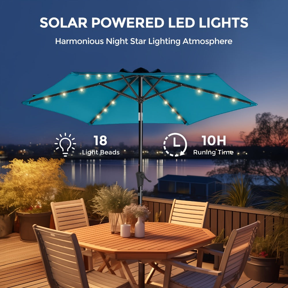 7.5-Foot Solar LED Patio Umbrella with UV Protection for Outdoor Shade and Protection detail image