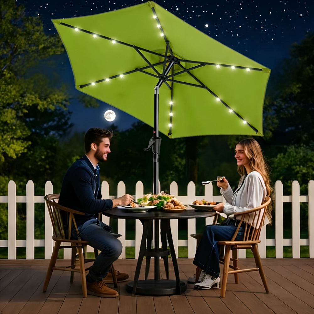 7.5-Foot Solar LED Patio Umbrella with UV Protection for Outdoor Shade and Protection detail image - detail view 5