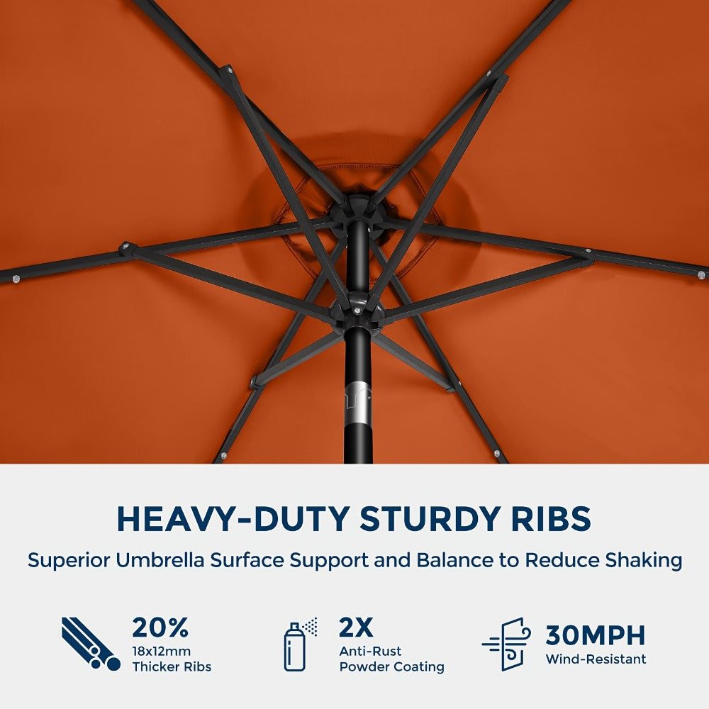 7.5-Foot Solar LED Patio Umbrella with UV Protection for Outdoor Shade and Protection detail image - detail view 8