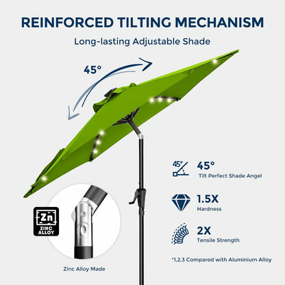7.5-Foot Solar LED Patio Umbrella with UV Protection for Outdoor Shade and Protection detail image - detail view 9